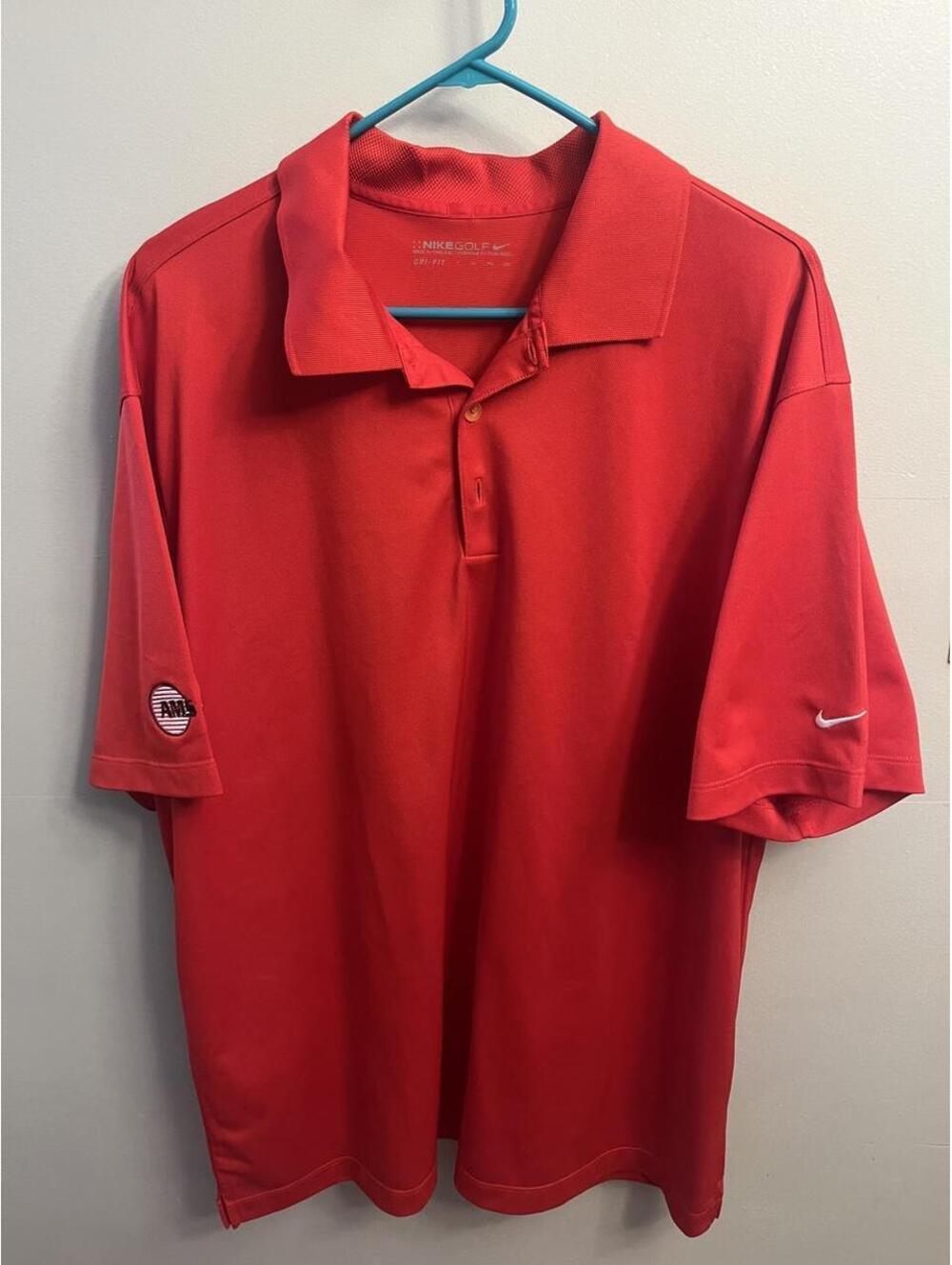 Nike Men's Red and Orange Polo-shirt